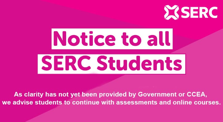 As clarity has not yet been provided by Government or CCEA, we advise students to continue with assessments and online courses.